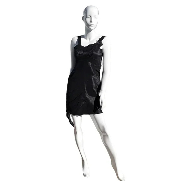 Dave & Johnny Black Dress with Integrated Shawl Formal Occasion Wear Size 3/4 - Picture 5 of 16